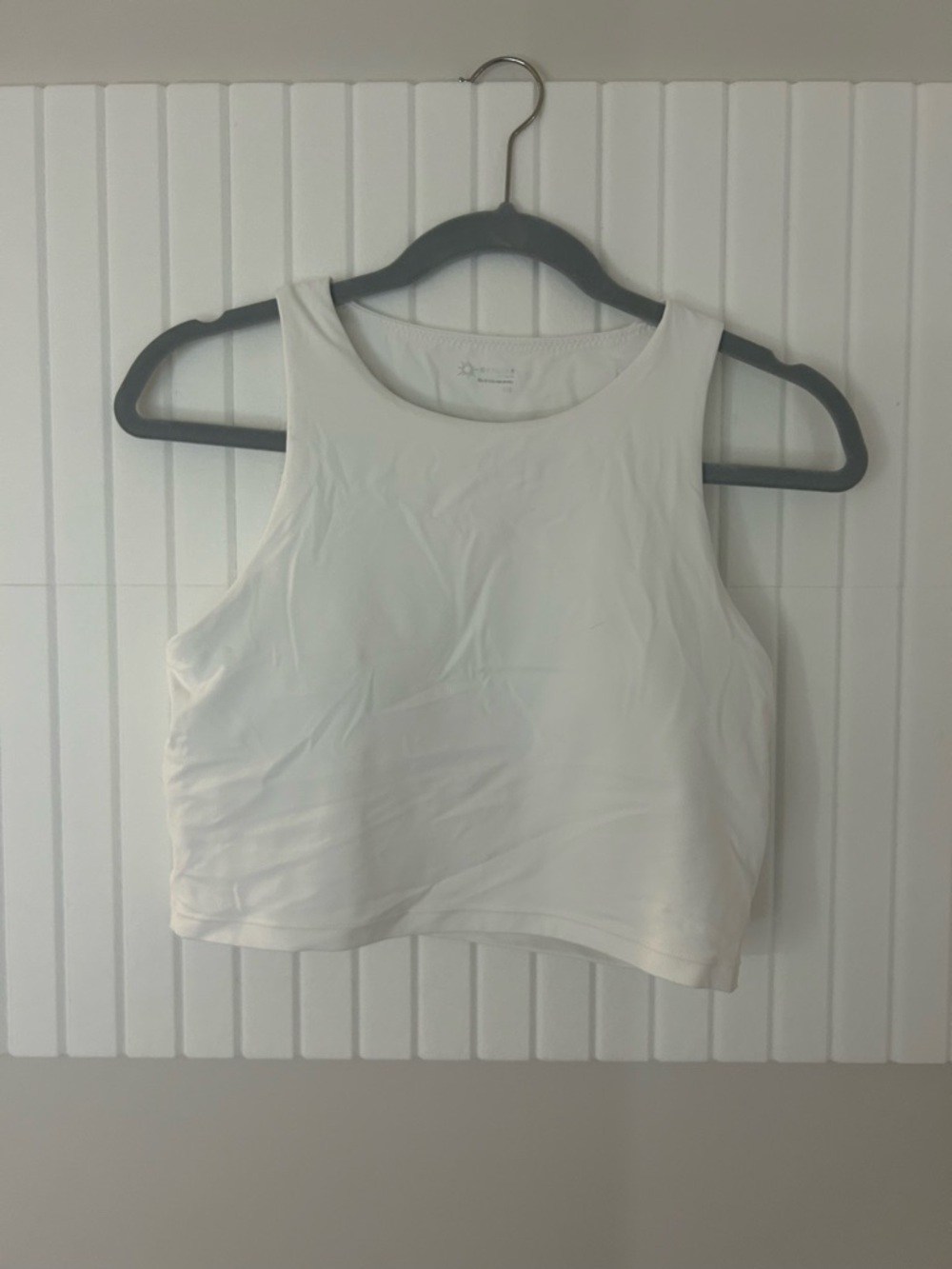 Aerie White racer back cropped workout top